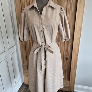 Sharagano Tan Button-Down Dress